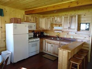 Cedar Rapids Lodge Cabin 6 kitchen