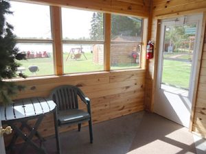 Cedar Rapids Lodge Cabin 8 porch